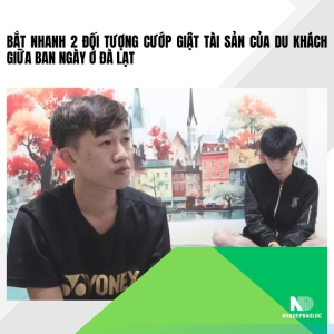 Bắt nhanh 2 đối tượng cướp giật tài sản của du khách giữa ban ngày ở Đà Lạt