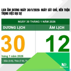 Lịch âm dương ngày 30/1/2026: Ngày Sát Chủ, nên thận trọng việc đại sự